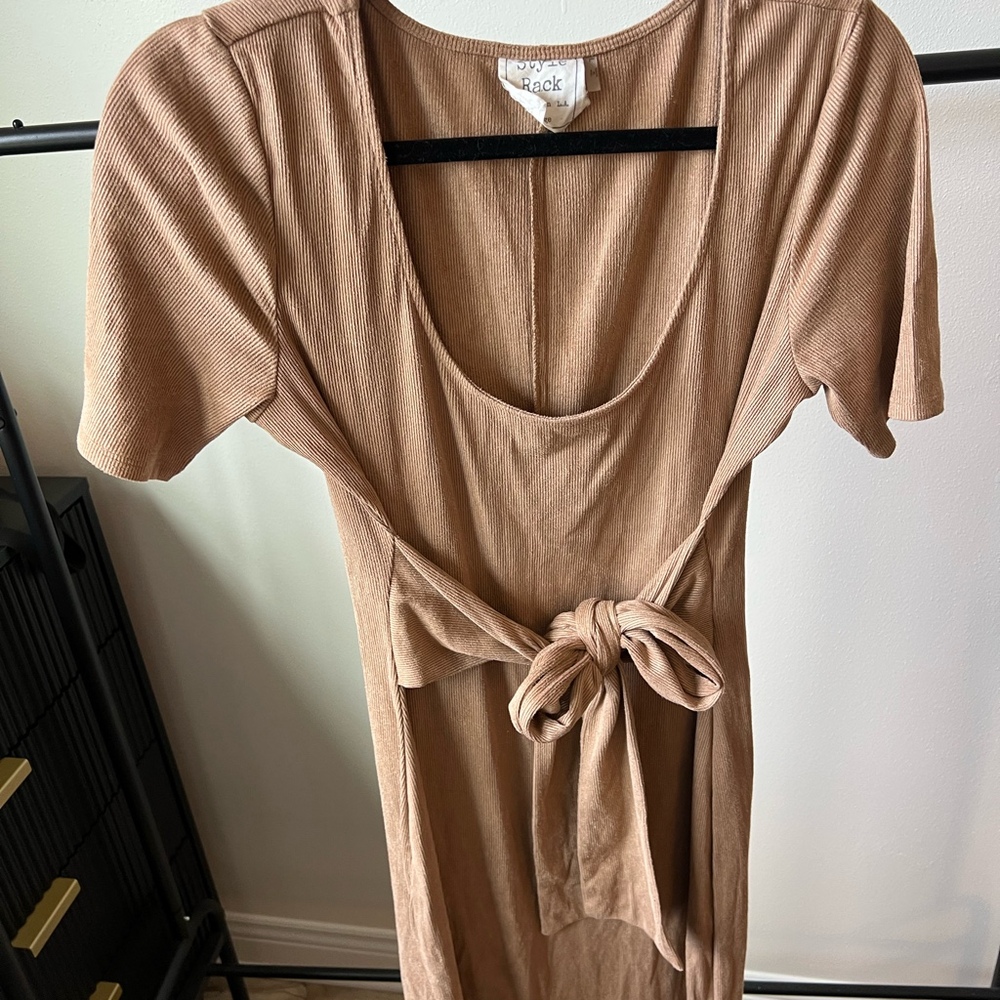 Camel midi dress